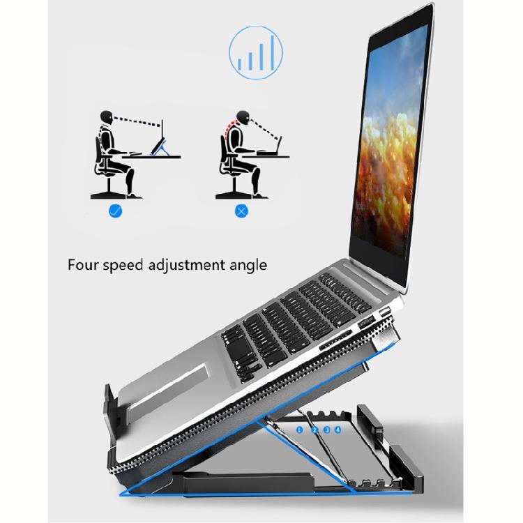 Foldable Adjustable Laptop Cooling Pad with 2 Quiet Fan For Notebook With Adjustable Heights And USB Connection