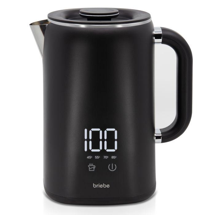 EBoil Bouilloire Électrique 1,7L Contrôleur de Température Numérique 45° à 100°C Briebe KT1175BLK 1500W Noir 04186