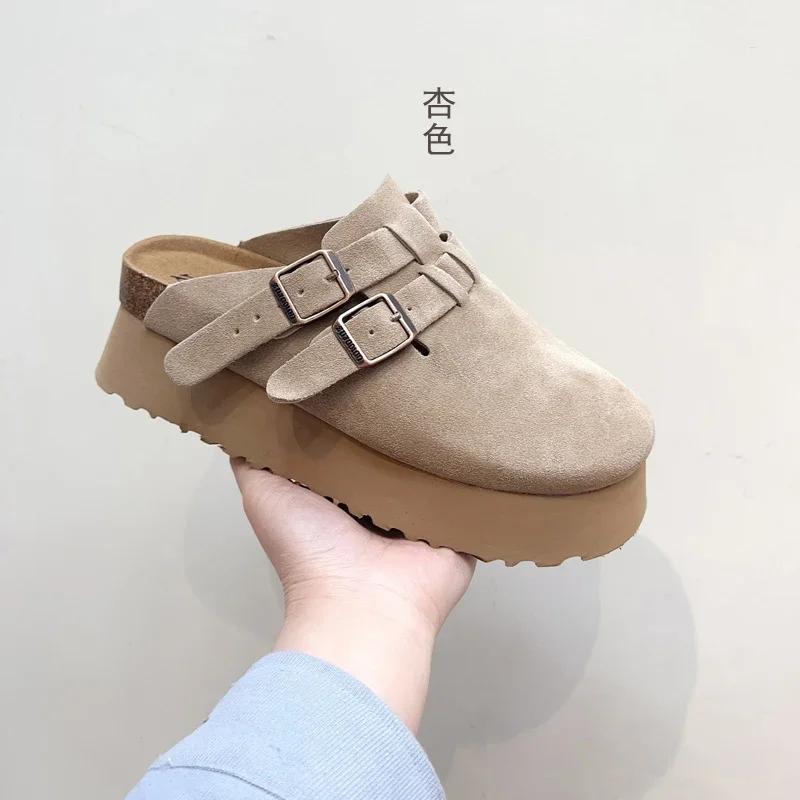 

Модные летние женские мюли, тапочки, обувь, удобные платформенные балетки, бостонские клоги, сандалии, женская модная обувь слипоны, уличные шлепанцы 35