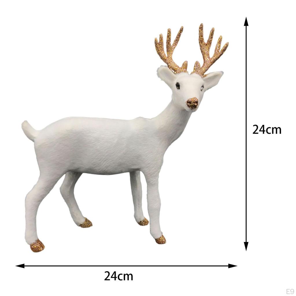 Polyethylene Reindeer Figurine Standing Statues for Office Table Top Holiday Ornaments