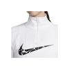 Nike Swoosh Logo Half-Zip Casual Moisture-Wicking Long Sleeve T-Shirt Women Tops White FN2637-100