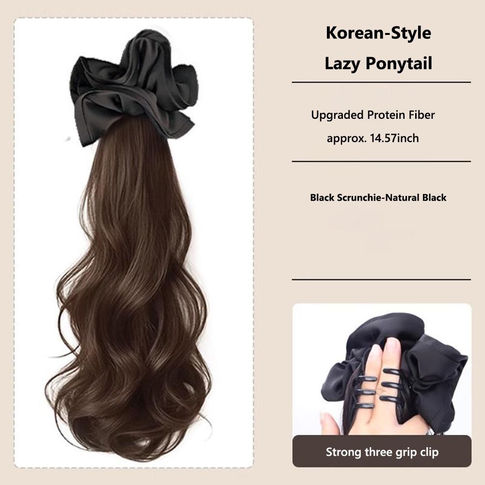Korean Style Braided Wig Hair Claw Clip Curly Elastic Hair Tie Trendy Hair Scrunchie  for Women