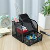 Space Saving Desk Organisers with Sliding Drawer Mesh Metal Pen for Office