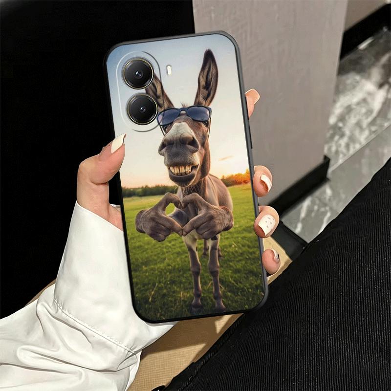 Funny Donkey Animal Soft Phone Case for Xiaomi Poco X5 X6 X7 X8 Pro Max X3 F7 F8 Ultra M8 M7 M6 M5 Redmi 15 15C 14C 13C 12C X4 F