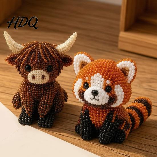 3D Beaded Animal DIY Kit Tiny Kit Beading with Instructions Handmade Colorful Bead Jewelry Cute Craft Set for Adults Beginners Teens Creative Arts