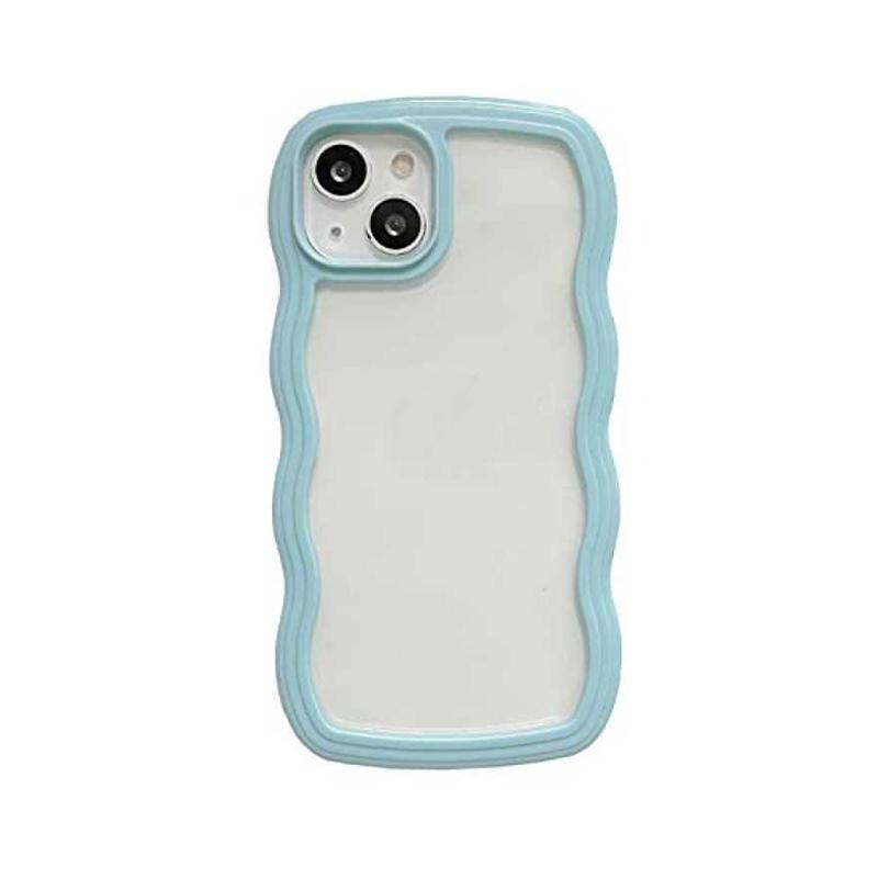 Simple Fashion Wave Frame Clear Shockproof Back Cover For iPhone 16 Pro Max 15 14 Plus 13 12 11 17 Pro Max 17 Air Case