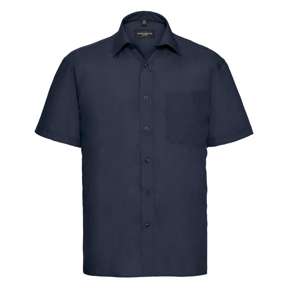 Russell Collection Mens Classic Polycotton Poplin Short-Sleeved Shirt