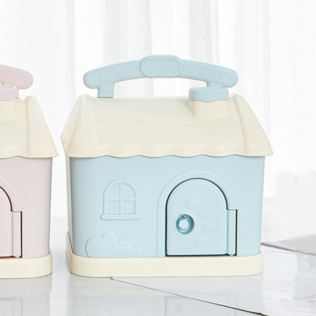 Piggy Bank with DIY Stickers House Money Box with Key Practical Gifts Exquisite House Piggy Bank for Party Favor Festival