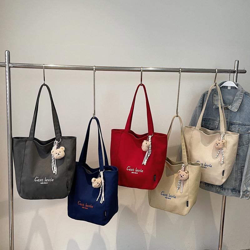 Tote Bag Women's Large Capacity Shoulder Bag Letter Embroidery Underarm Bag