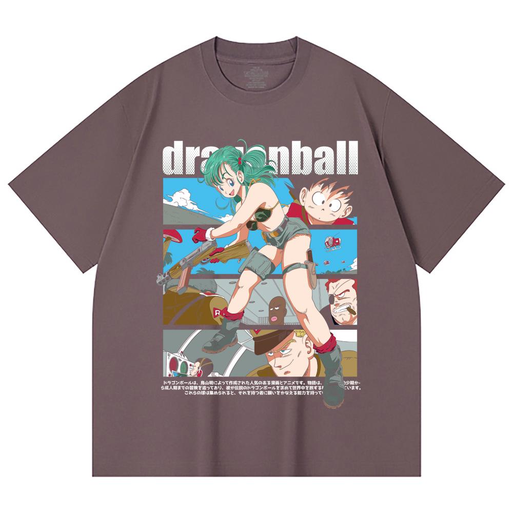 230 Gsm 100% Cotton Dragon Ball V8 Bulma Print Unisex Heavy Cotton T Shirt