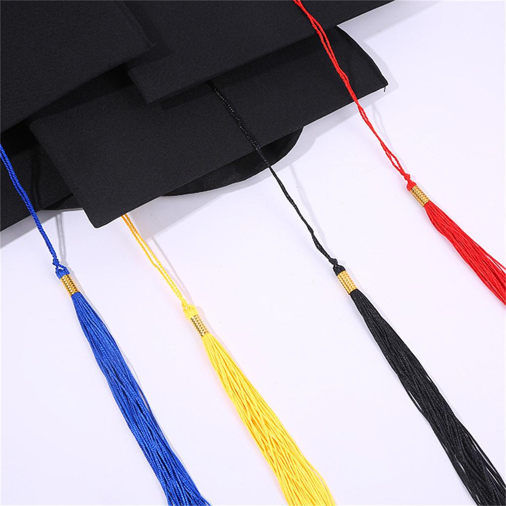 Cappello di Laurea Nero Classico con Fodera Morbida e Nappe per Cerimonie Accademiche e Fotografia di Adulti