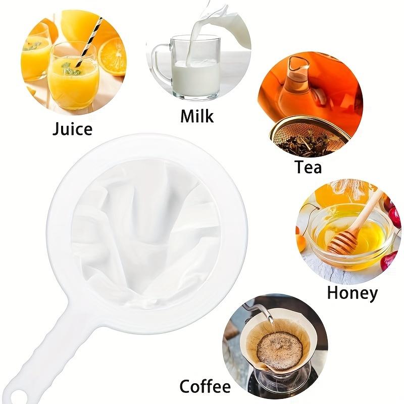 1Pc100/200/400 Mesh Washable Nylon Ultra Fine Filter Mesh Strainer Spoon Sieve Soy Milk Juice Coffee Tea Filter Kitchen Colander