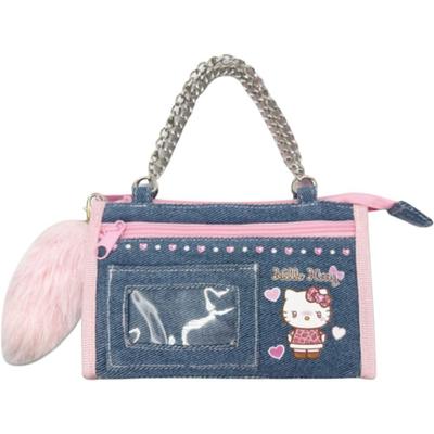 Hatayama Shoji Série Gal Sanrio 3 Jeans Multi-Bolsa Hello Kitty Y2K Preto Branco Marrom Fofo Tendência Estojo de Acessórios Aprox.. A11 x L18,5 x P6cm 33203581