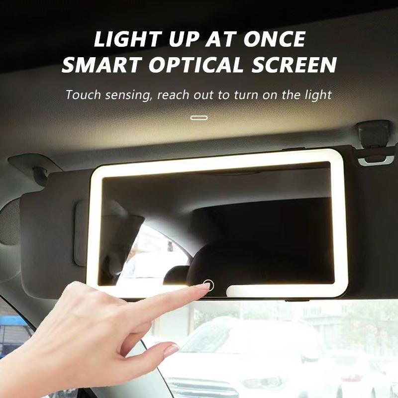 SEAMETAL Car LED Makeup Mirror HD Mirror Three Gear Adjustment Sun Visor Plate Interior RearMirror Dimmable Auto Vanity Mirror