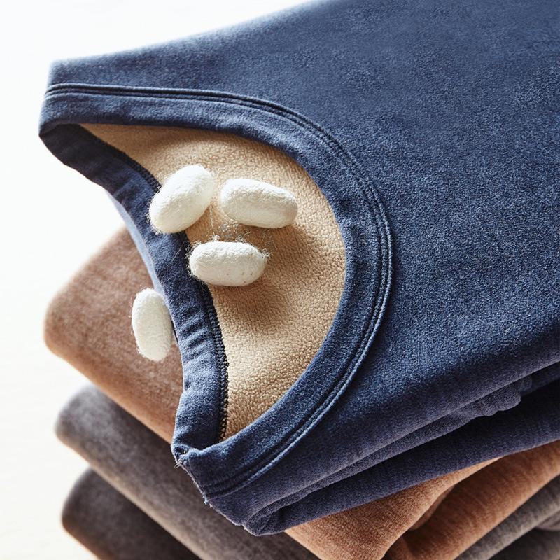 Men's Camel Hair Thermal Underwear for Cold Weather - Ideal for Middle-Aged and Elderly in Autumn