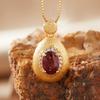 Natural Amethyst Pendant Necklace Women'S S925 Sterling Silver Brushed With Tanzanian Diopside Topa Garnet Colored Treasure
