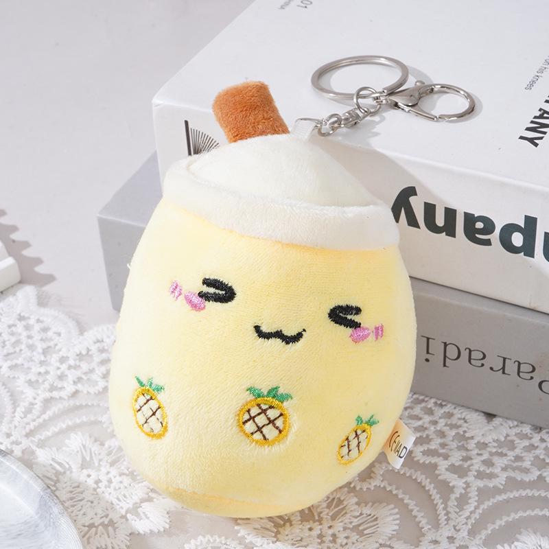 Fruit Bubble Tea Plush Keychain Doll Gift