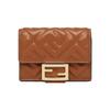 Baguette FF Pattern Gold Logo Solid Color Three-Fold Napa Leather Wallet Women Wallet Brown 8M0395AAJDF1C6J