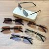 New Rimless Square Sunglasses Men UV400 Protection Retro Lens Small Rectangle Sun Glasses for Driving Fishing