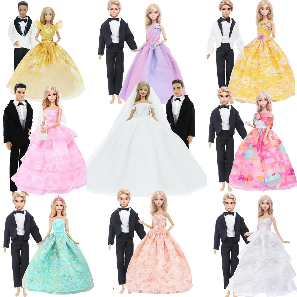 Motedukkepar Bryllupsklær til Ken for 30 cm Dukketilbehør Kjole Ballkjole Dress T-skjorte Shorts 1/6 30 cm Dukkehus (INGEN DUKKER)