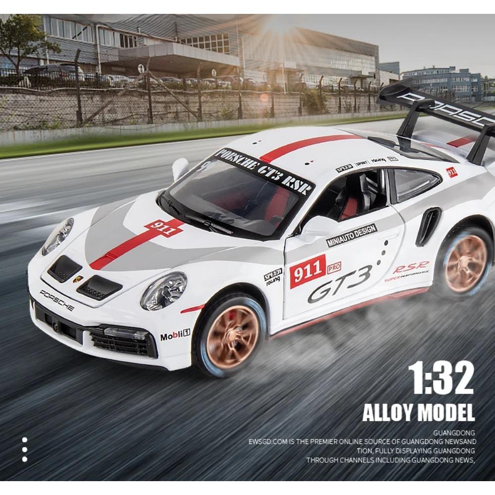 1/32 Scale Simulation Porsche 911 GT3 RSR Alloy Racing Model Ornaments Children's Holiday Gift, Open Door Sports Car Model Boy Toys