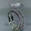 Women Double Layer Princess Cut High Carbon Diamond Ring for Engagement Wedding Anniversary Gift