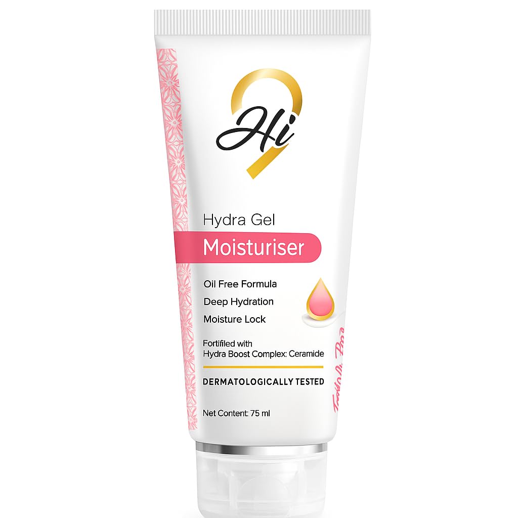Hi9 - Hydra Gel Moisturiser for Women & Men - 75ML | Oil-Free Formula with Hydra Boost Technology | Soft, Silky Smooth Skin | Oily skin moisturizer