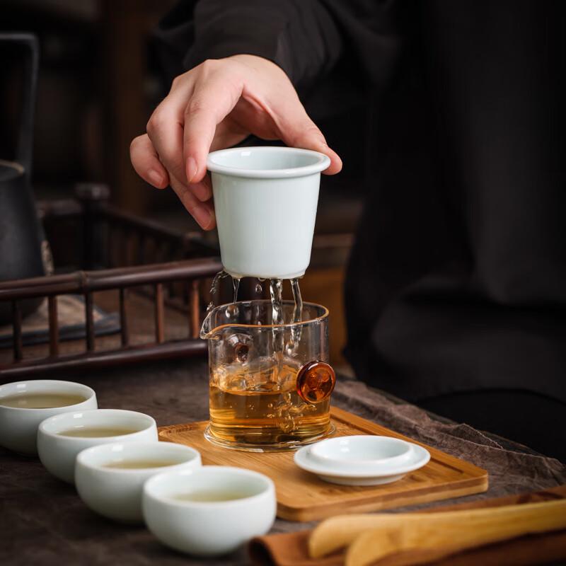 Fangran Ceramic Travel Tea Set - Ge Kiln Style