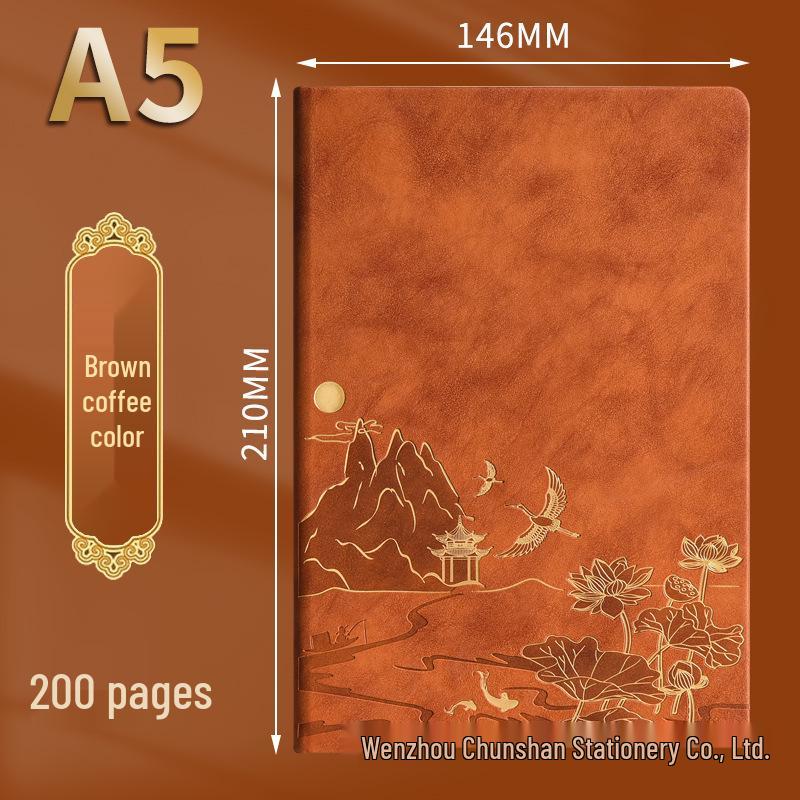 

National Tide A5 Retro Chinese Style Notebook Gift Set for Business and Office Use