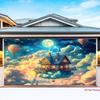 2D Dreamy Cloud House Backdrop, Kids Party and Room Decor Background Cloth