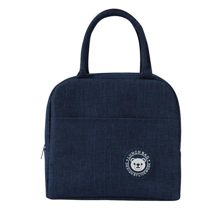 Bear Leather Label Insulated Lunch Bag - Thickened with Printed Design CLE