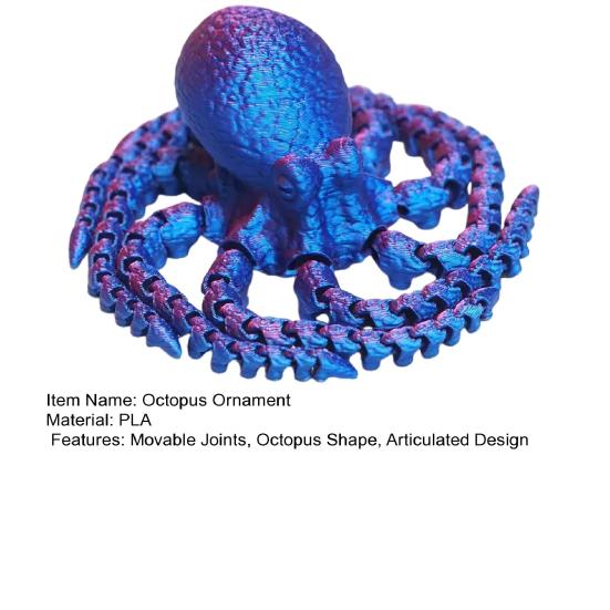 3D Printed Cthulhu Octopus Figurine Movable Joints Octopus Figure Articulated Sea Animal Model Fidget Toy Desktop Decoration Ornament