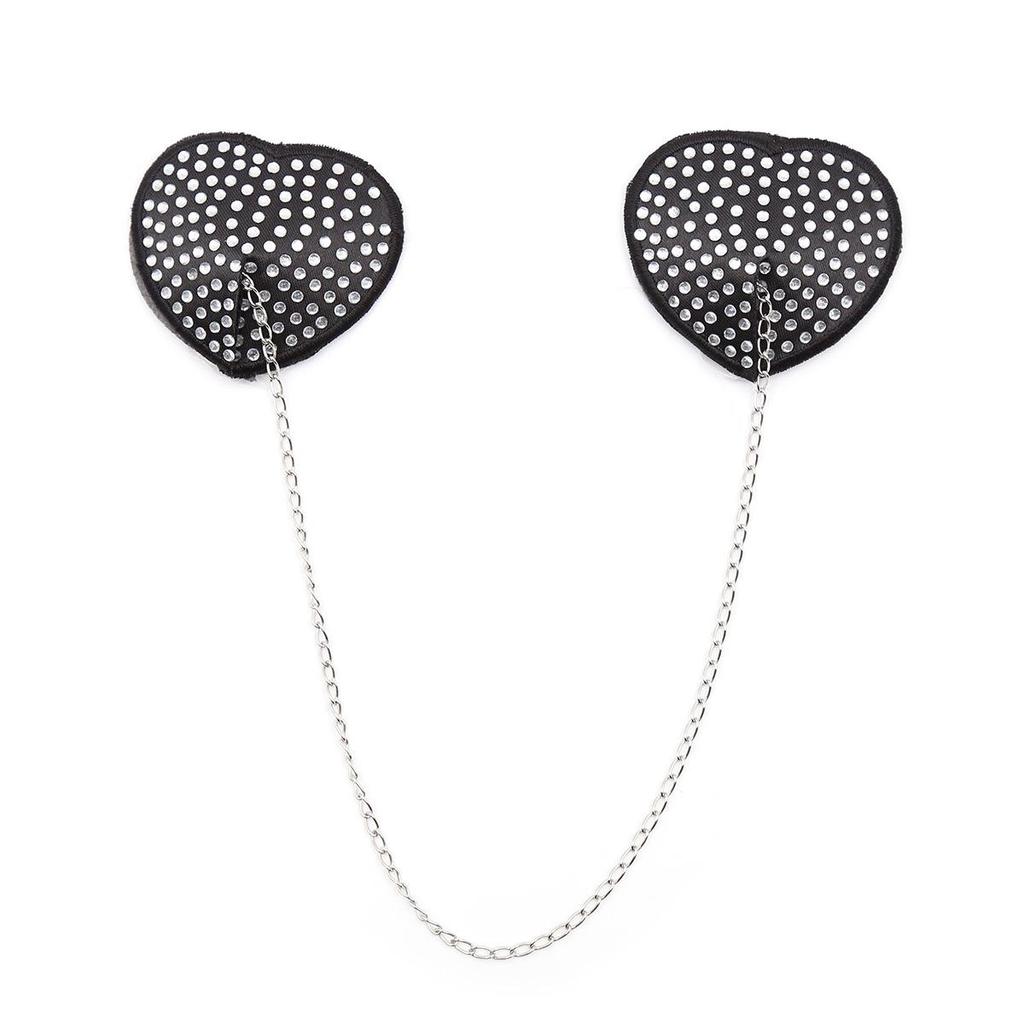 Heart-Shaped Sequin & Star Nipple Pasties with Tassels - Silicone Bra Accessory