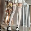 Three-layer Lace Over-the-knee Socks For Girls, Slim Calf Socks, Milky White Lolita Japanese Style Bow Stockings