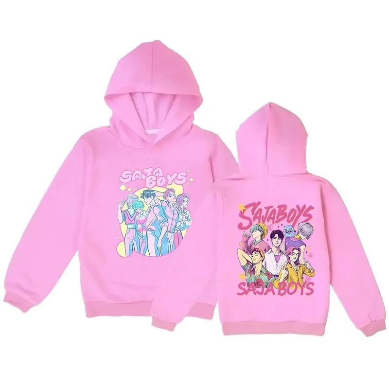KPop Demon Hunters Saja Boys Printed Hoodies for Kids Autumn Fashion Funny Fans Gift Anime Pullover Hoodies