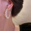 Temperament Pearl Winding Earrings Women'S Retro High-End Earrings Fashion Exaggerated Personality Large Earrings