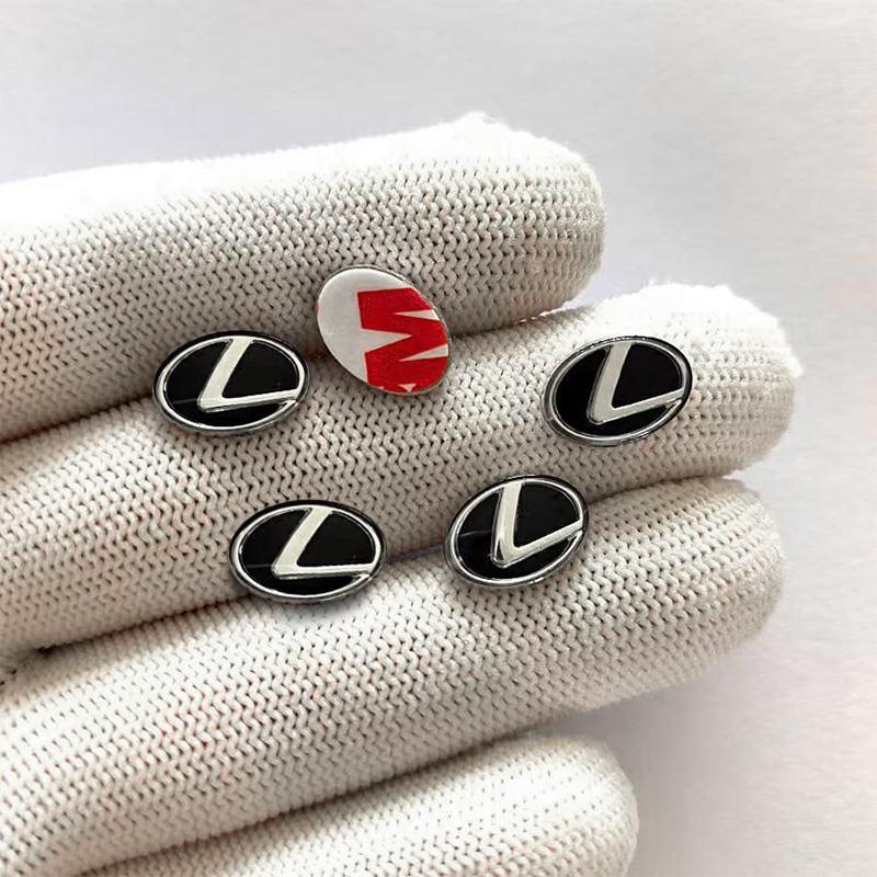 5Pcs Car Remote Key Emblem Sticker Aluminum Decal For Lexus F-SPORT ES RX NX LS UX LM LX GX LC RZ IS CT GS RC HS SC TX LBX IS300 AET1