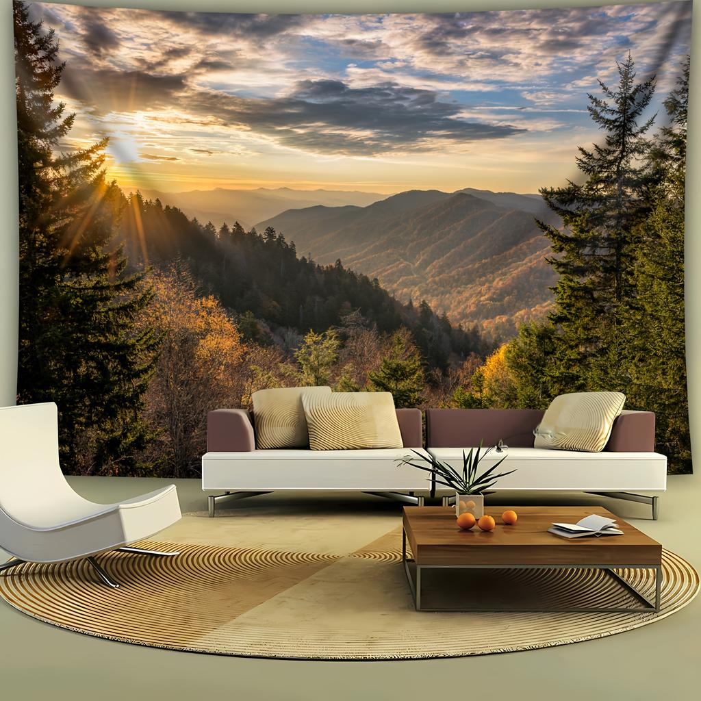 BEPAN Natural Mountain Lake Scenery Seaside Sunset Walldecoration Livingroom Wall Tapestry Sofabedside Entrance Background Room Poster