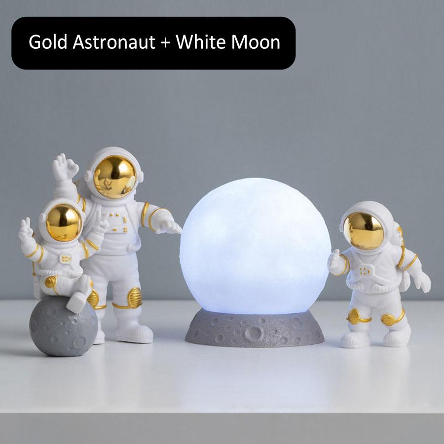 Postava astronauta Socha Socha Měsíce Socha vesmírného muže Vzdělávací hračka Desktop Domácí dekorace Astronaut Ornament Model dárek
