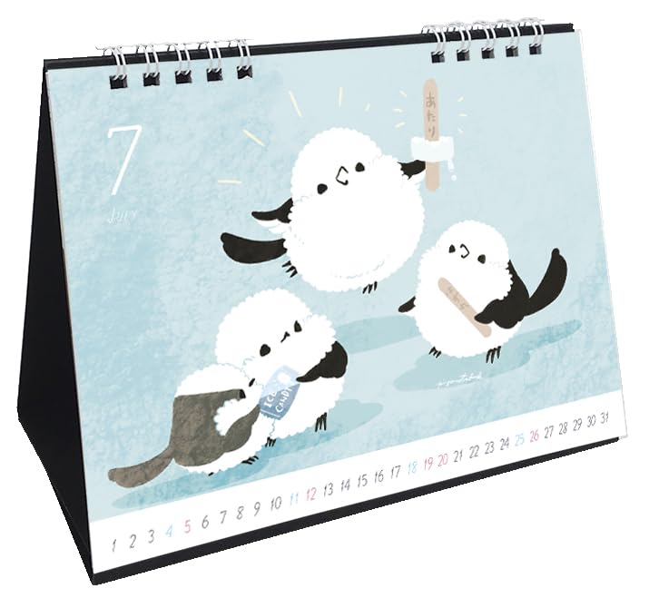 Piyo Techo Seasonal Tit January Start Long-tailed Calendar, Desk, 2026,