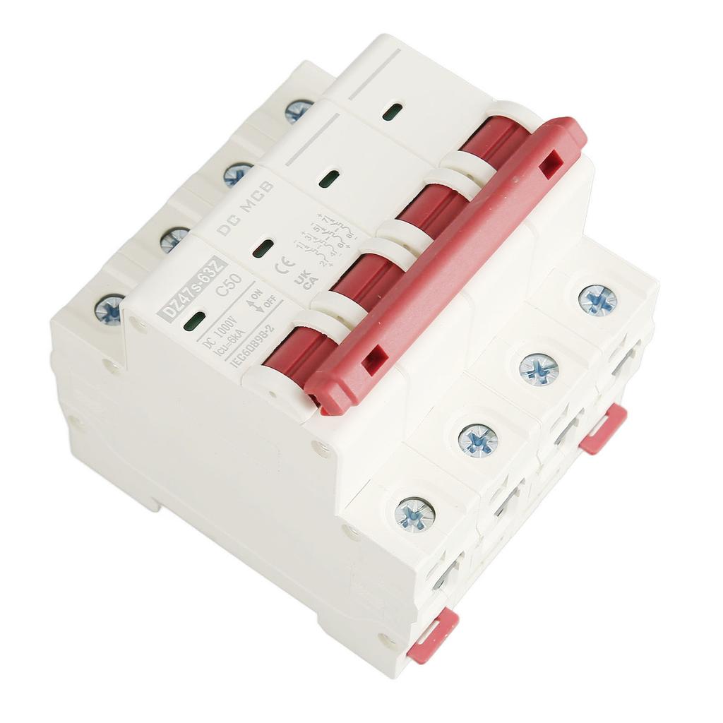 4P Small Circuit Breaker 6000A Breaking Capacity Solar PV System Mini Circuit Breaker DC1000V 50A