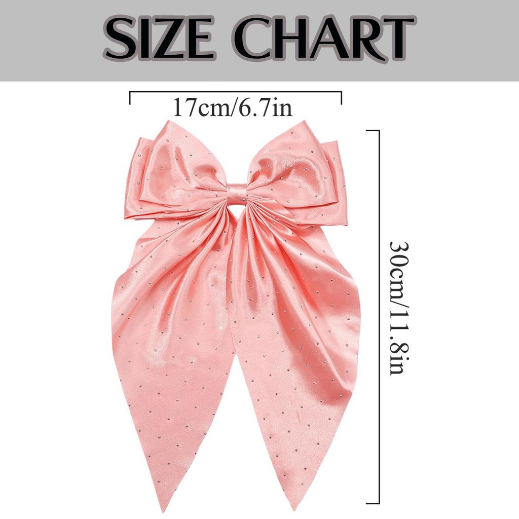 White Rhinestone Big Ribbon Barrette, Ribbon Clip, Lolita, Dreamy Cute, Gothic Lolita Hair Clip, Hairpin, Hair Accessory [Used]