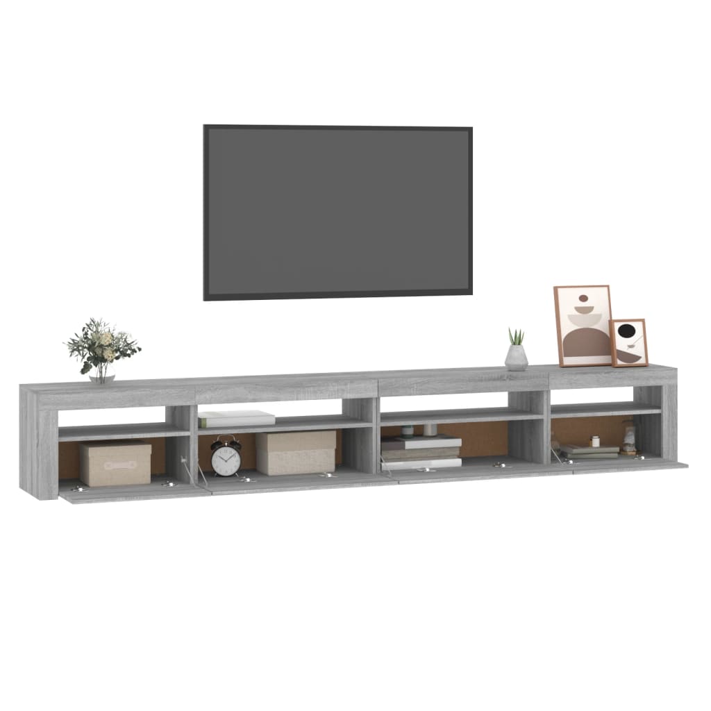 Vidaxl TV Cabinet with LED Lighting, Sonoma Oak Grey, 270X35X40Cm