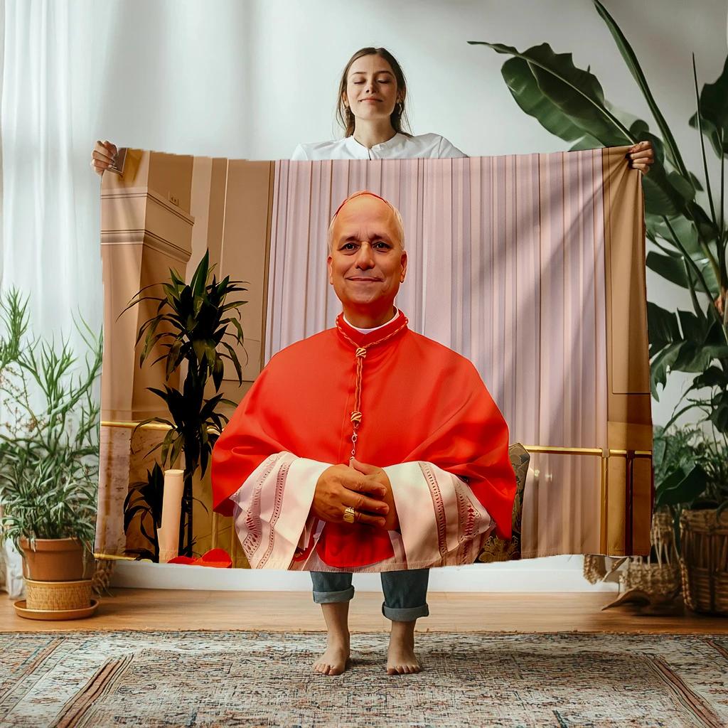 

Pope Robert Francis Prevost Flannel Throw Blanket Decor for Sofas Bedrooms AirConditioned Rooms 100x150cm