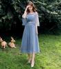 2025 New Off-the-Shoulder Bridesmaid Dress: Mid-Length, Slimming, with Fairy Charm for Special Occasions.