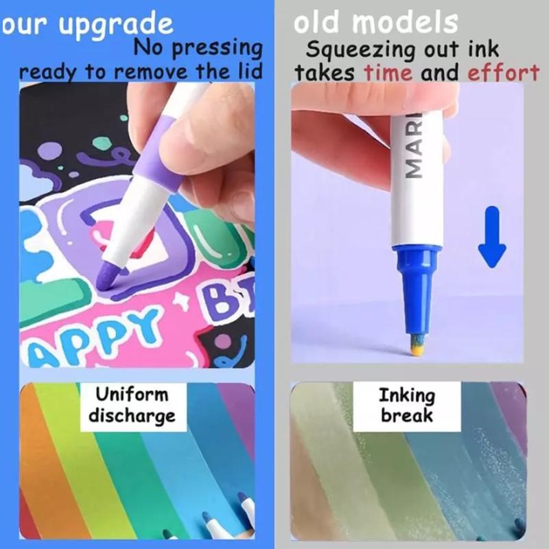 Fine-Point Acrylic Marker For Students Water-Based Ink Washable Colored Pen With Barreled