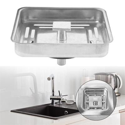 Drainer Kitchen Sink Strainer Stainless Steel Garbage Blocks Square