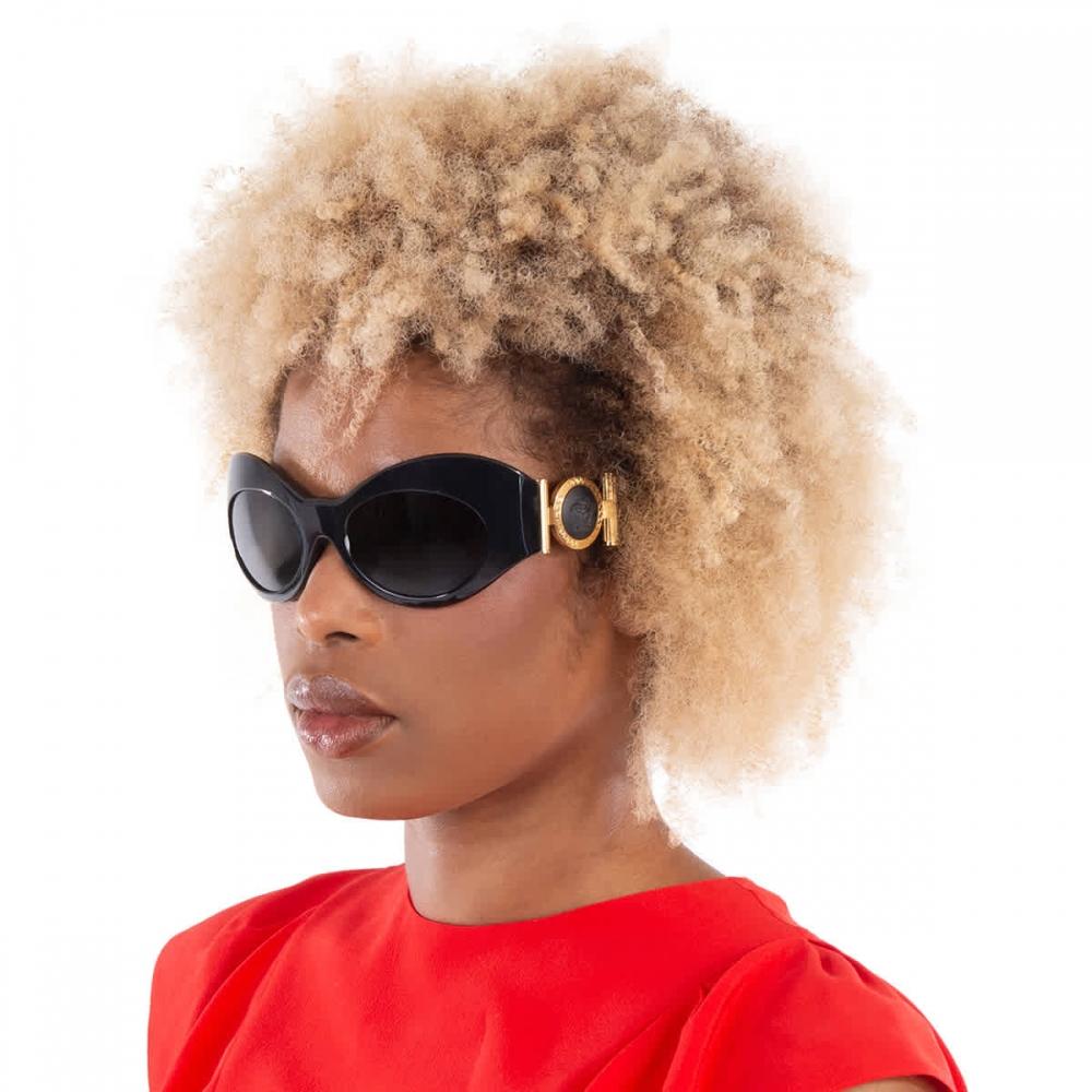 Versace Dark Grey Irregular Ladies Sunglasses Ve4462 Gb1 87 58 Multi