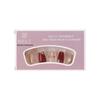 Short Wine Red Glitter Press-On Nails with Gold Foil - Handmade Nail Art Patches for Students