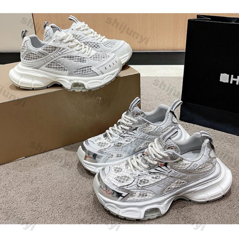 Women's White Sneakers 2026 New Mesh Breathable Platform Sports Running Shoes Comfortable Fashion Cross Tied Vulcanized Shoes
